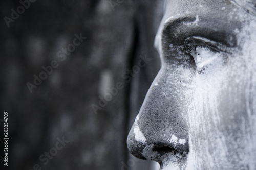 Fototapet View in profile of an ancient statue of Mary Magdalene
