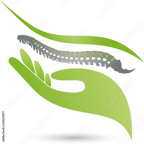Hand, Wirbelsäule, Massage, Orthopädie, Logo