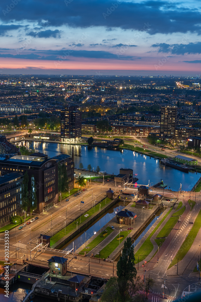 Fototapeta premium Rotterdam skyline photography from euromast, The Netherlands
