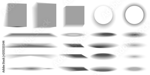Set of paper effect with transparent realistic shadows. Web banner, template or mock up. Brochures for promotional message isolated on white background. Flyers for your design and business.