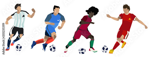 Football soccer players group.