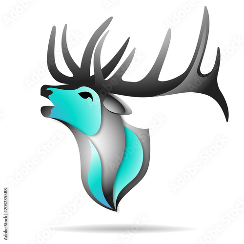 Deer Logo. Vector colorful illustration.