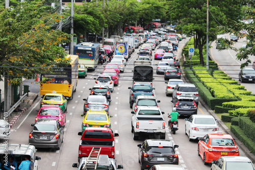 Traffic jam on the streets of Bangkok, May 2, 2018.