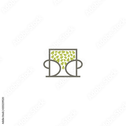 Leaf Square Naturally Creative Ecology Logo Design Template
