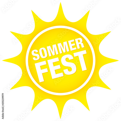 Sonnen-Button "Sommerfest" gelb