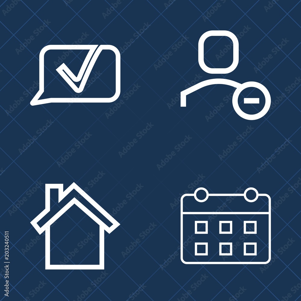 Premium set of outline vector icons. Such as communication, account, month, timetable, date, sms, talk, technology, phone, speak, event, home, speech, chat, user, modern, telephone, calendar, smart Premium set of outline vector icons. Such as communication, account, month, timetable, date, sms, talk, technology, phone, speak, event, home, speech, chat, user, modern, telephone, calendar, smart