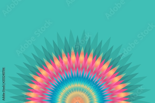 Abstract Iridescent and colorful mandala psychedelic background