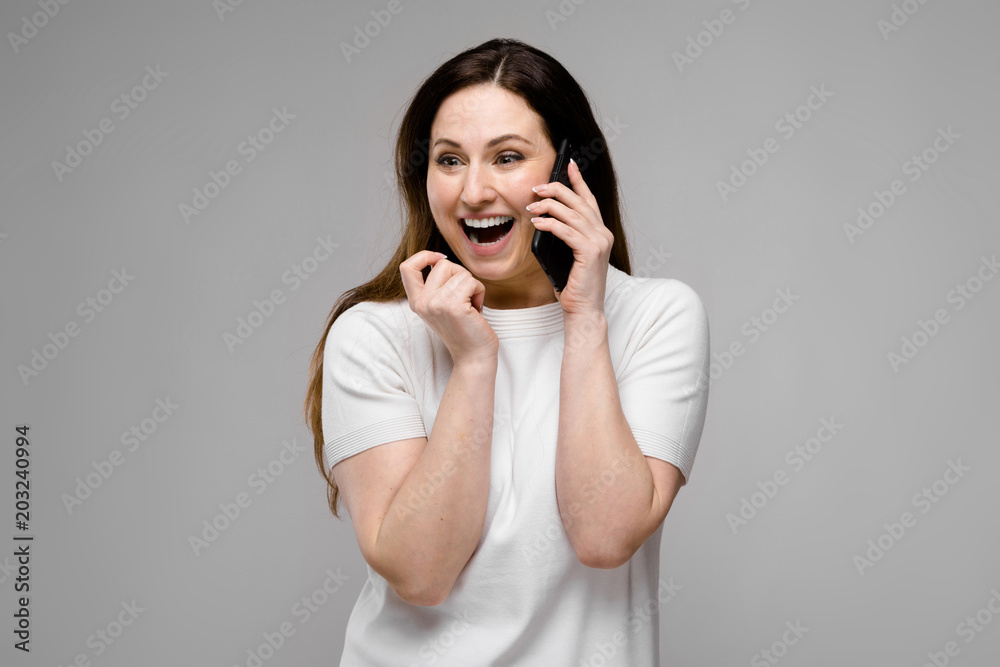 Young woman with telephone Young woman with telephone