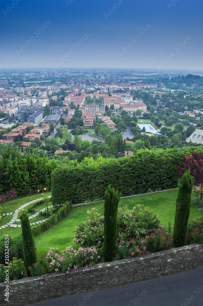 cityscape of Bergamo, Italy view