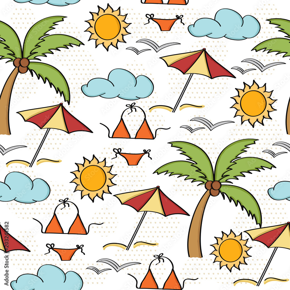 Summer vacation cartoon