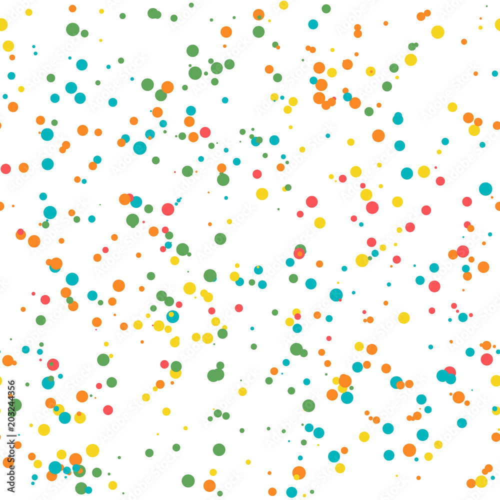 Vector Illustration. Celebration confetti seamless pattern. Colorful paper confetti texture