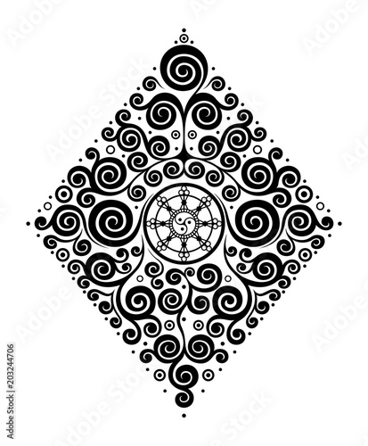 Symmetrical ornamental composition