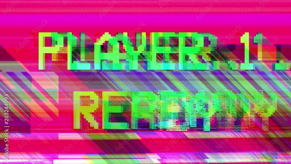 player 1 ready words from retro computer arcade game