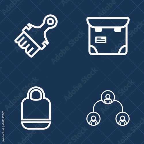 Premium set of outline vector icons. Such as organization, management, network, handbag, pretty, bag, baggage, smart, one, fashion, hierarchy, corporate, ransack, mobile, , travel, waiting, traveler