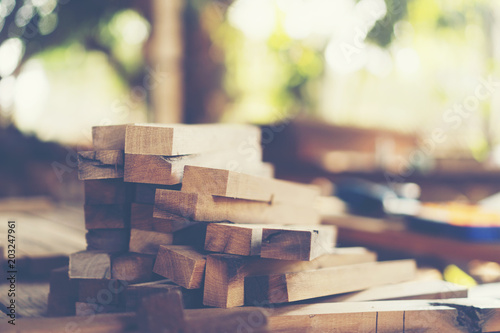 pine wood planks on wood ta...