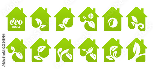 Icon set. Eco house