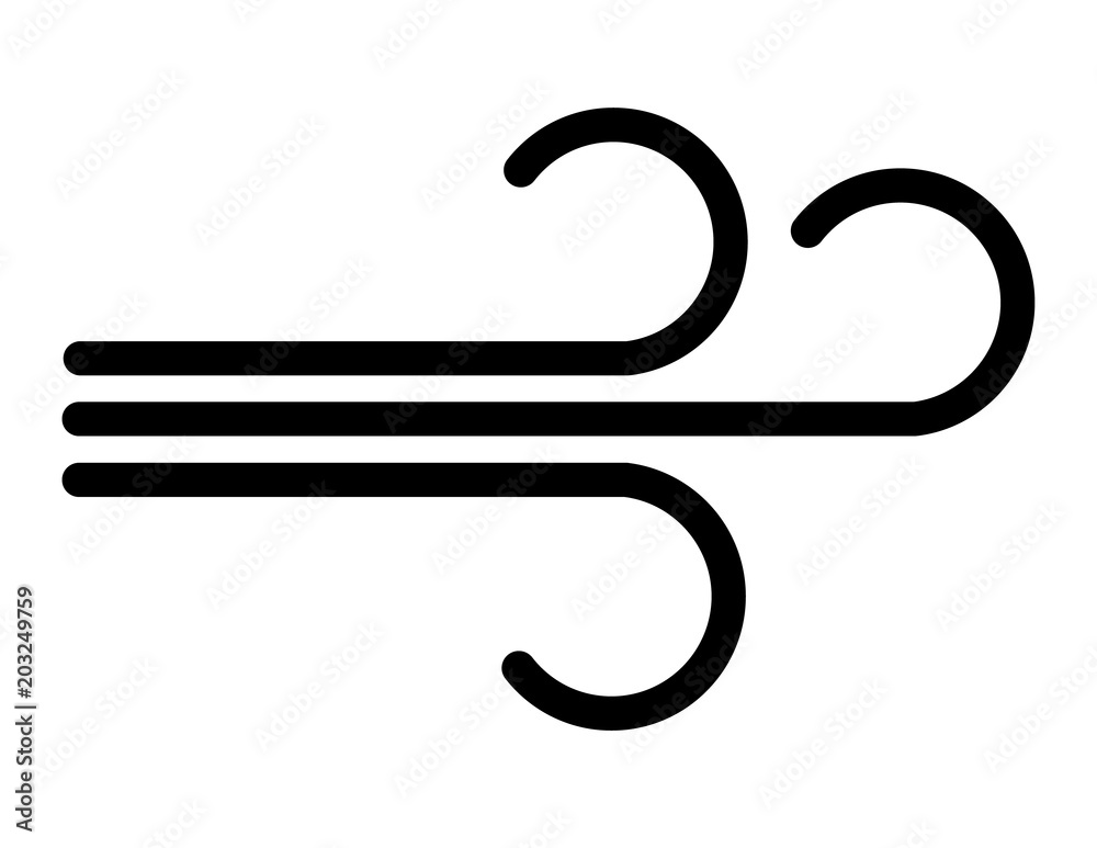 wind icon on white background. flat style. wind sign. cold wind symbol.