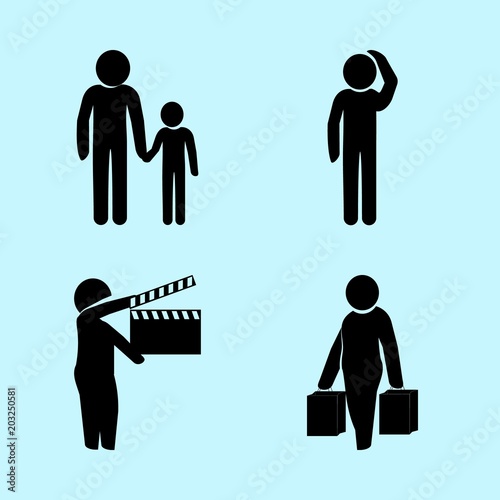 icons about Human with action, film, parent, kid and people
