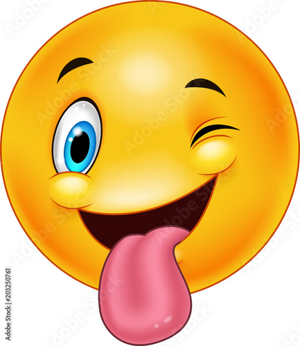 Smiley emoticon with stuck out tongue and winking eye
