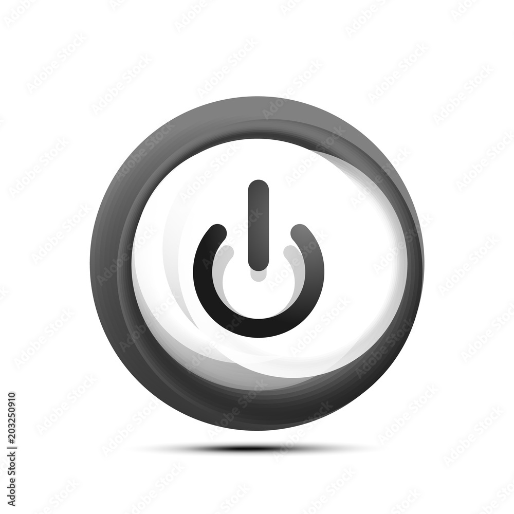 Glass transparent effect power start button, on off icon, vector UI or app symbol design Glass transparent effect power start button, on off icon, vector UI or app symbol design