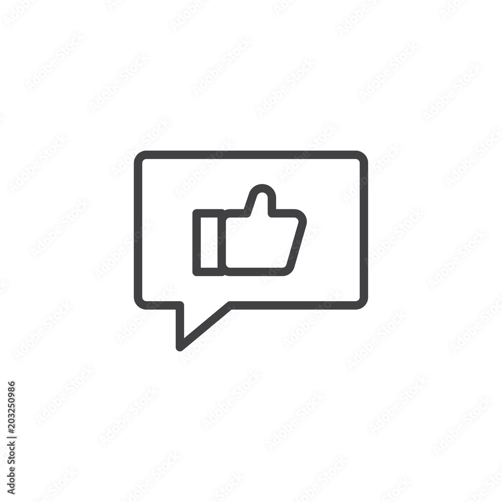 Like Chat outline icon. linear style sign for mobile concept and web design. Feedback, appreciate simple line vector icon. Symbol, logo illustration. Pixel perfect vector graphics Like Chat outline icon. linear style sign for mobile concept and web design. Feedback, appreciate simple line vector icon. Symbol, logo illustration. Pixel perfect vector graphics