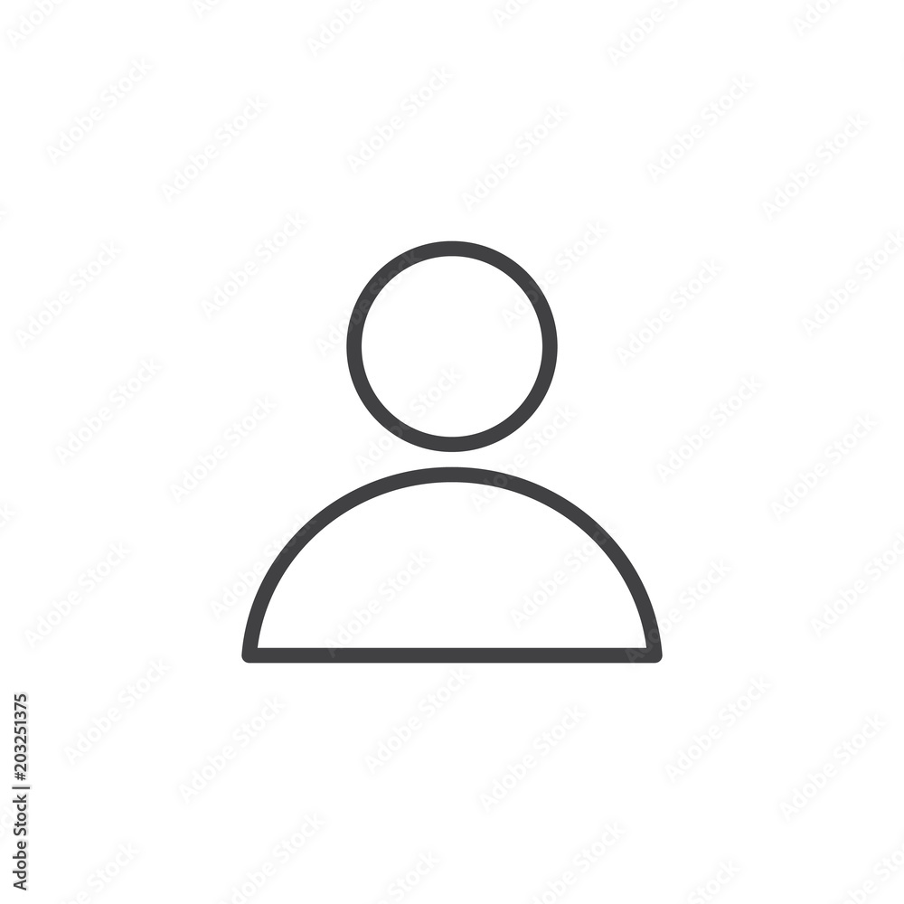 User outline icon. linear style sign for mobile concept and web design. Profile simple line vector icon. Symbol, logo illustration. Pixel perfect vector graphics User outline icon. linear style sign for mobile concept and web design. Profile simple line vector icon. Symbol, logo illustration. Pixel perfect vector graphics