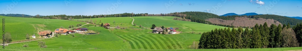Obraz premium panorama hameau en forêt