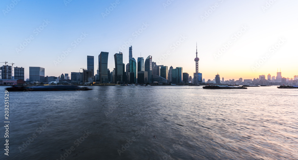 panoramic cityskyline in shanghai china