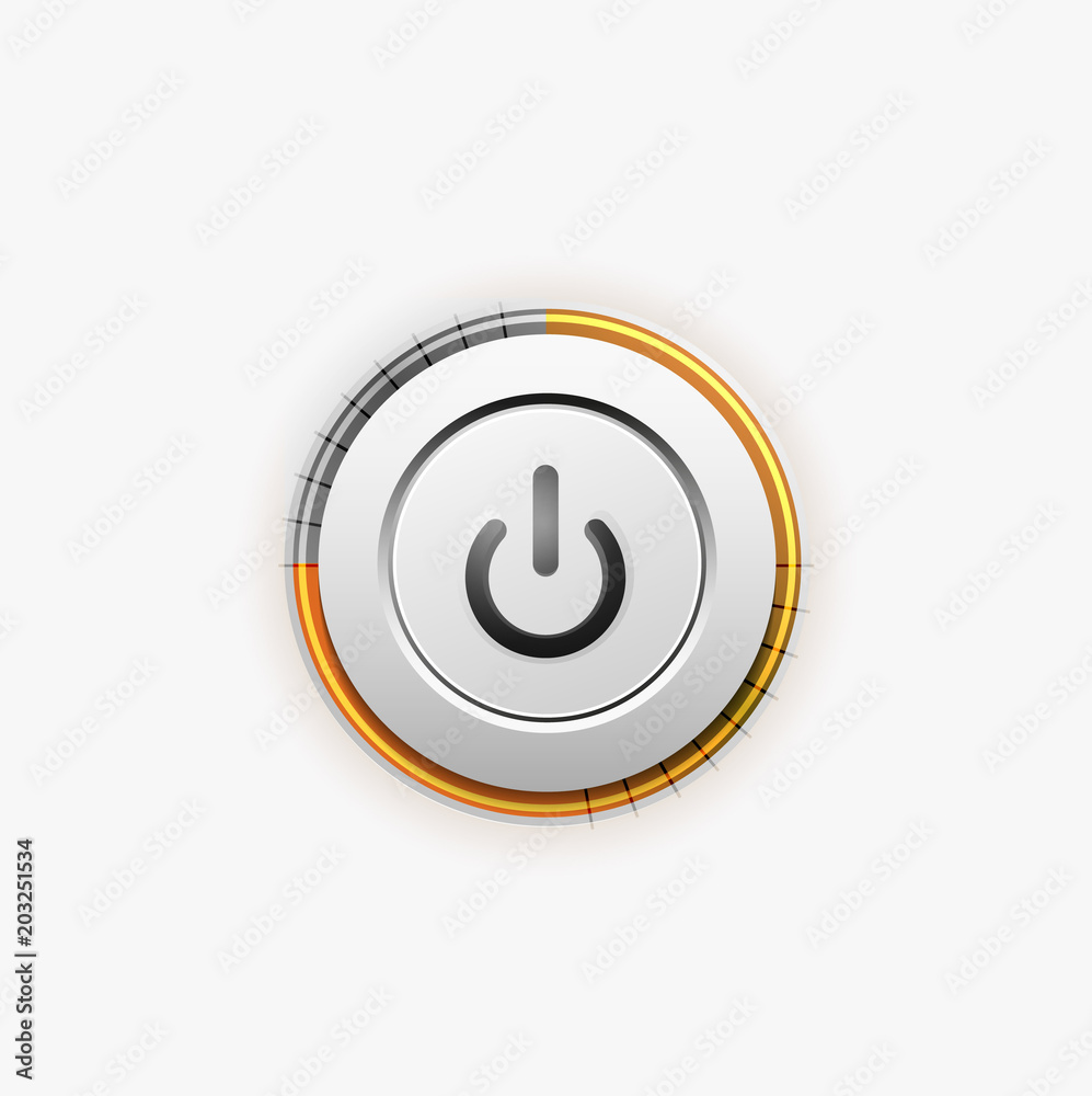 Power button technology logo, digital art techno concept, on off icon Power button technology logo, digital art techno concept, on off icon