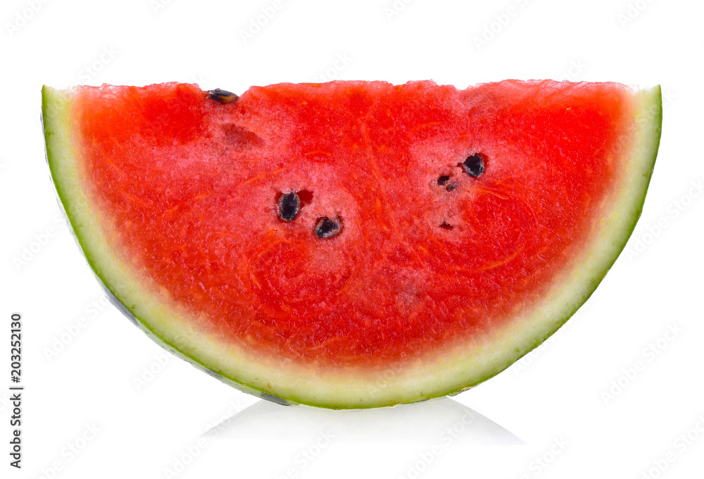 Sliced of watermelon isolated on white background.