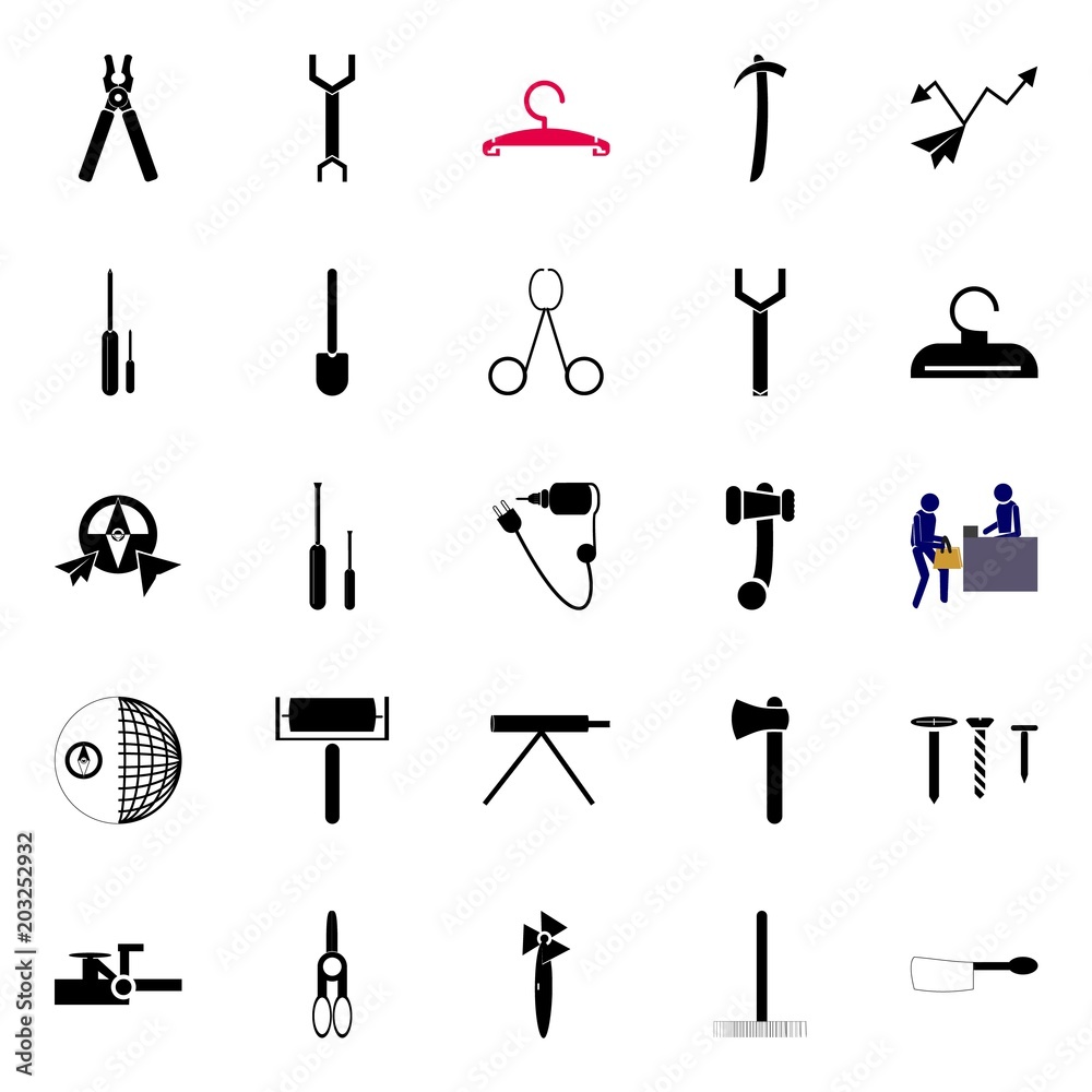 Obraz premium instruments and tools icons set