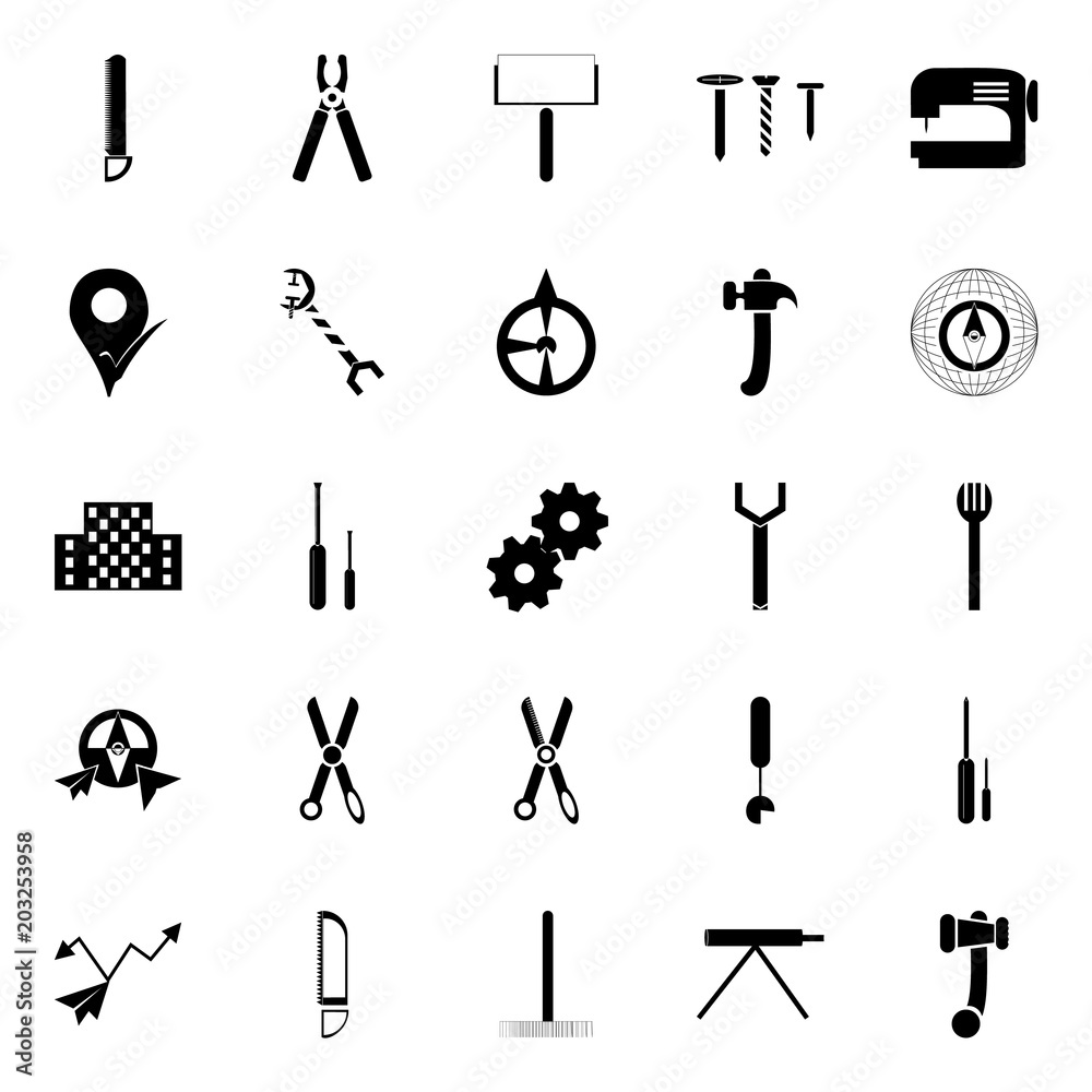Obraz premium instruments and tools icons set