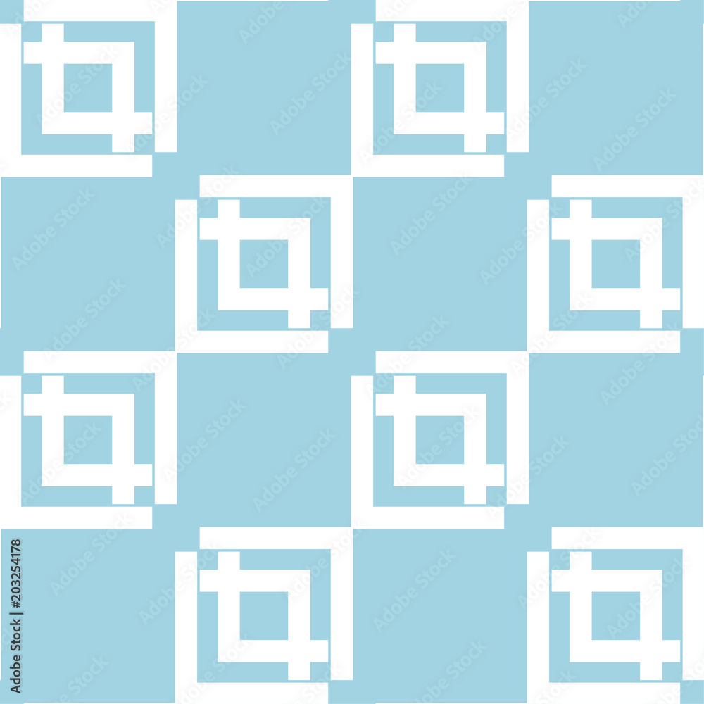 Navy blue and white geometric ornament. Seamless pattern Navy blue and white geometric ornament. Seamless pattern