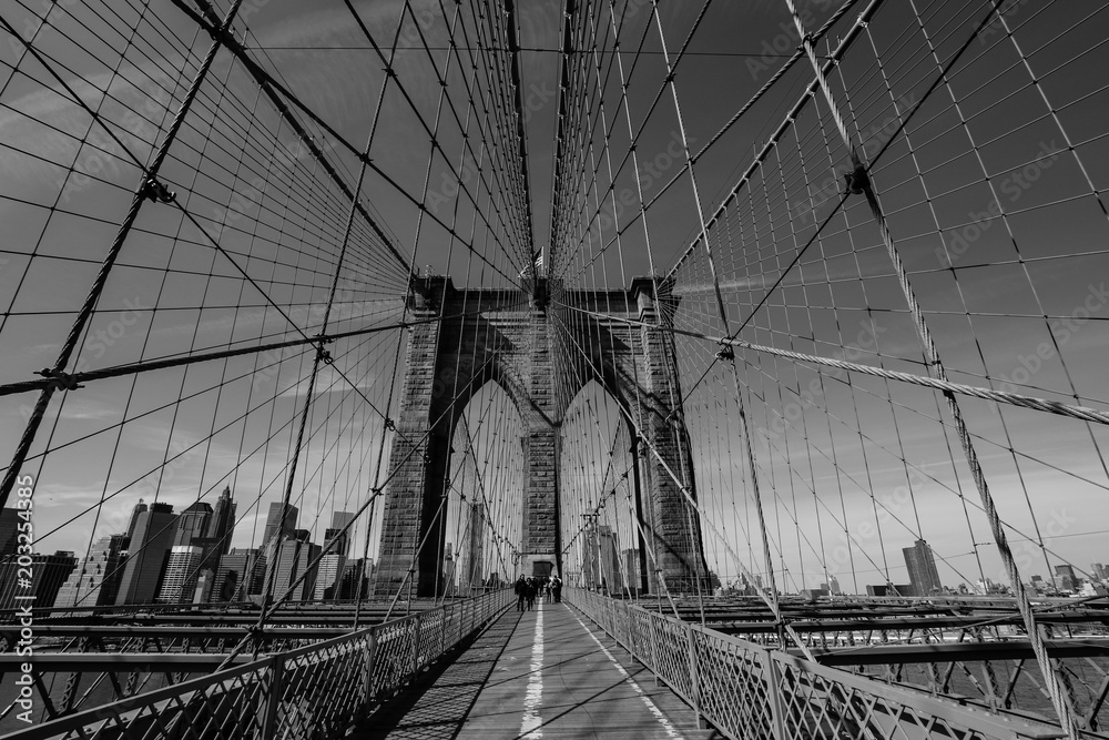 Fototapeta premium Brooklyn Bridge czarno-biały