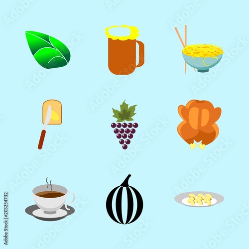 icons about Food with kvass, organic, fried chiken, tasty and lunch