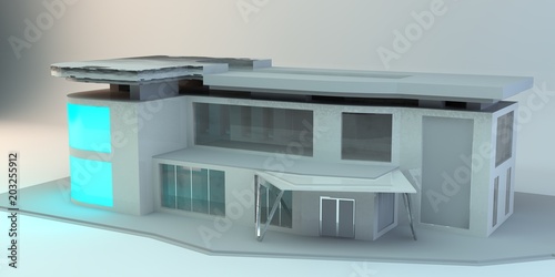 3d building render.