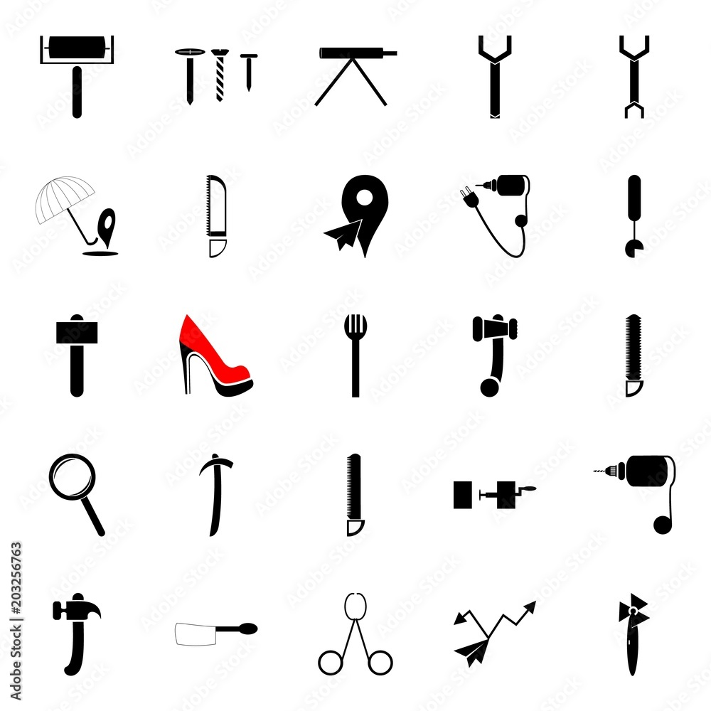 Fototapeta premium instruments and tools icons set
