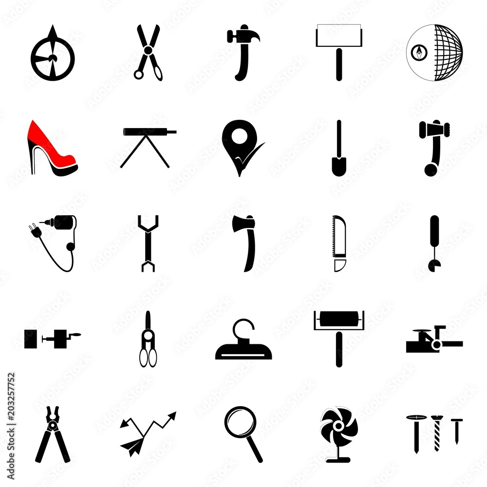 Obraz premium instruments and tools icons set