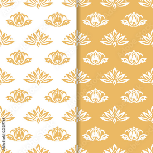 Wallpaper Mural Floral background with orange and white seamless pattern Torontodigital.ca