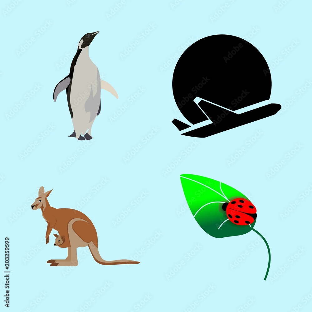 Obraz premium icons about Animal with abstract, black, pocket, native and transportation