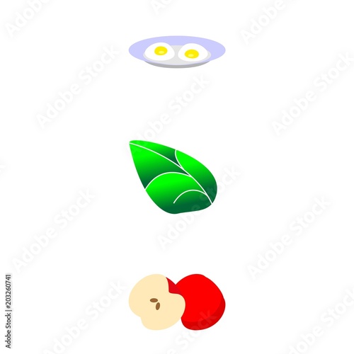 icons about Food with breakfast, fruit, vitamin, organic and omelette