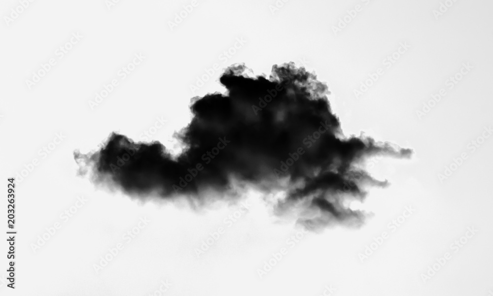 black cloud isolated on white background