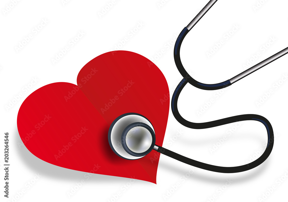 Stéthoscope - cœur - santé - médecine - ordonnance - symbole - médical -  médecin Stock-vektor | Adobe Stock