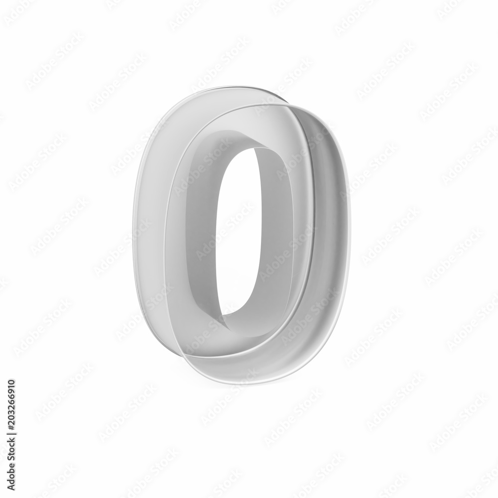 Metal baking cake pan or cookie cutter like mathematical digit 0, 3D rendered font image Metal baking cake pan or cookie cutter like mathematical digit 0, 3D rendered font image