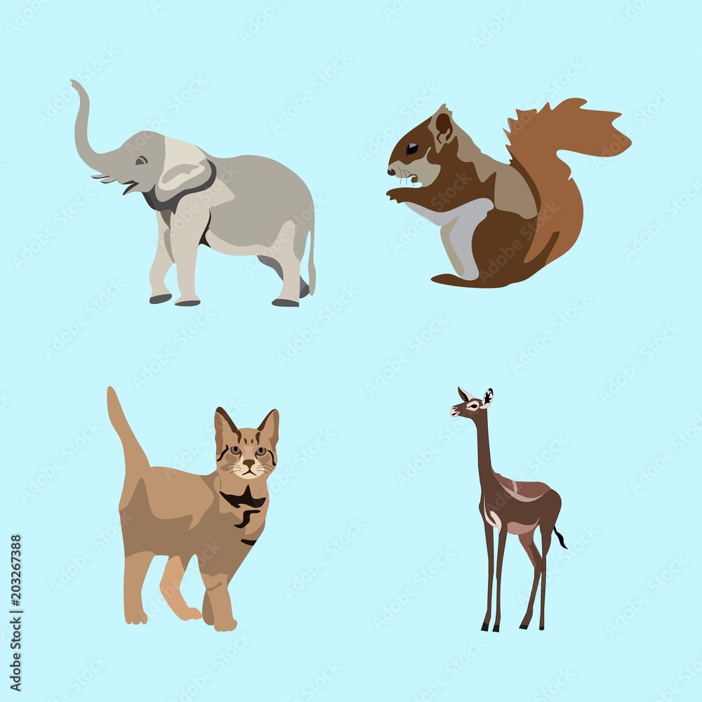 icons about Animal with new year, xmas, wildlife, walking and fauna