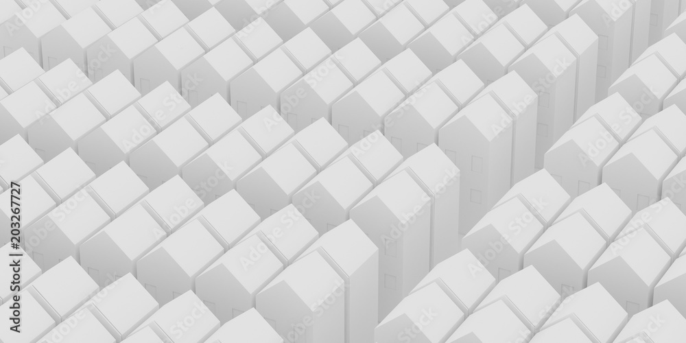 Abstract of white house model block in grid pattern,Concept of urban city planning.Architecture housing design.3d rendering. Abstract of white house model block in grid pattern,Concept of urban city planning.Architecture housing design.3d rendering.