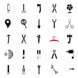 instruments and tools icons set