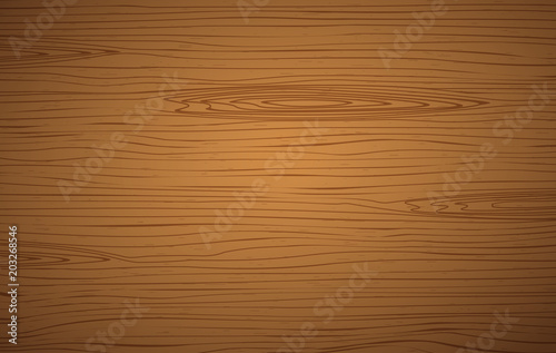 Brown wooden plank, table top, floor surface. Cutting chopping board. Wood texture. Vector illustration.