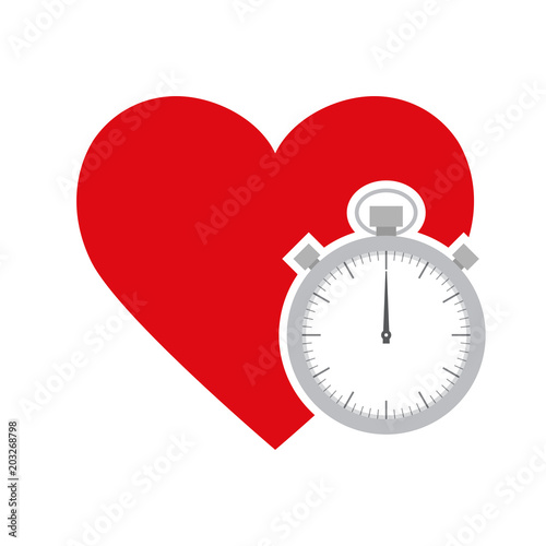 Red heart with stopwatch