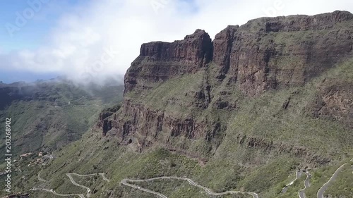 Beautiful aerial panorama of the Tenerife, drone shot along the wild in Canary Islands
